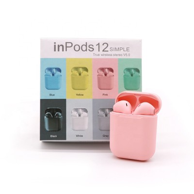 2020 New Hot Macaron i12 Inpods TWS Headphone Wireless Earphone Bluetooth 5.0 Earbuds 12 Touch Control For Smart Phones